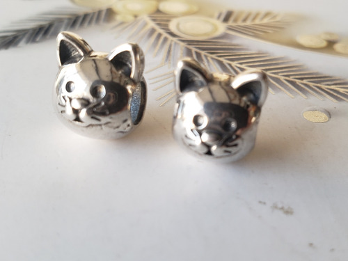 Dije Charms Para Pulsera Pandora Modelo Gato En Plata 925