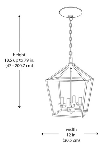 Lampara Techo 4 Luces Estilo Rustico Negro Mate 12 Pulgadas