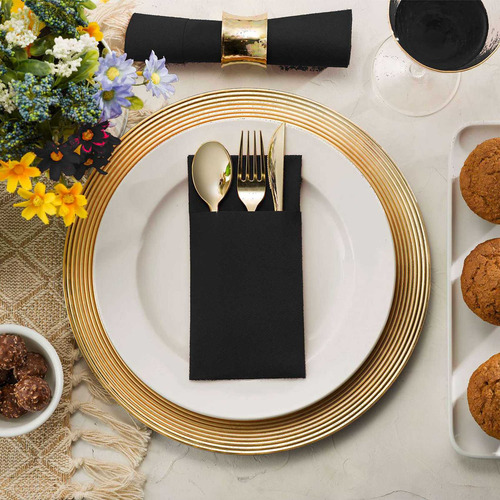 Servilletas De Cena Desechables De 100 Piezas Con Bolsillo I