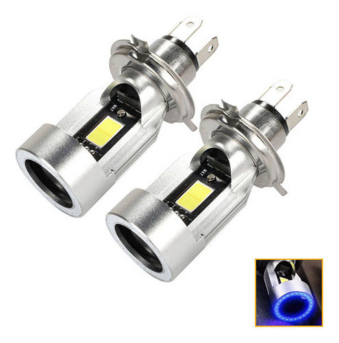 1 Par De Motocicletas Con Faros Delanteros Led Angel Eye H4