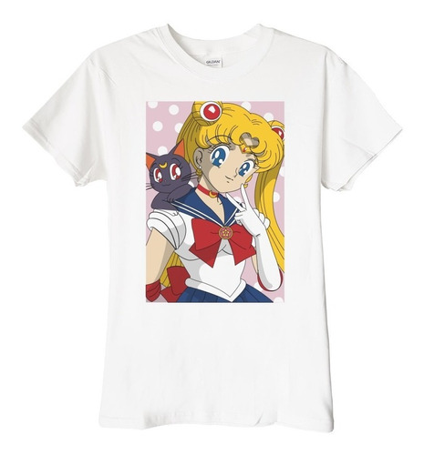 Polera Sailor Moon Serena Y Luna Saludo Anime Poleradicto