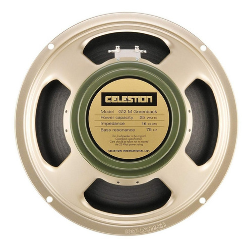 Celestion G12m Greenback 16 Ohms Parlante 25w 12 Color Foto