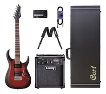 Comprar Pack Guitarra Cort X100 Opbb + Estuche Amplificador Cable