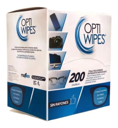 Imagen 4 de 4 de 200 Toallitas Húmedas Optiwipes Lentes Cámaras Celulares