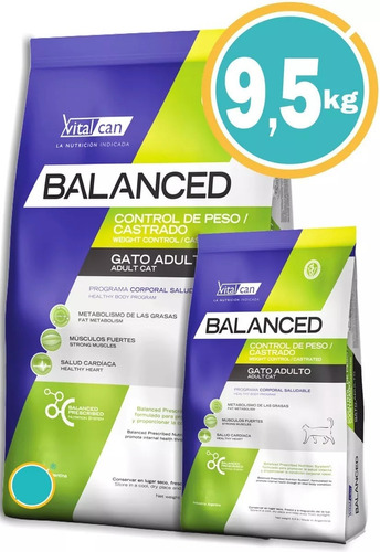 Vitalcan Balanced Control De Peso/castrados Gato Adulto 9,5k