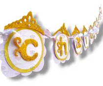 Comprar Banderin Combo Feliz Cumple Corona Bautismo Cumple 15 Candy