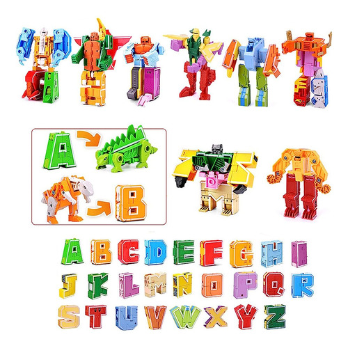 Fire Bull 26 Piece Alphabet Robots Toys For Kids, Alphabet L