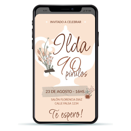 Invitación Digital Adulto Mayor (ideal Fiesta De Té)