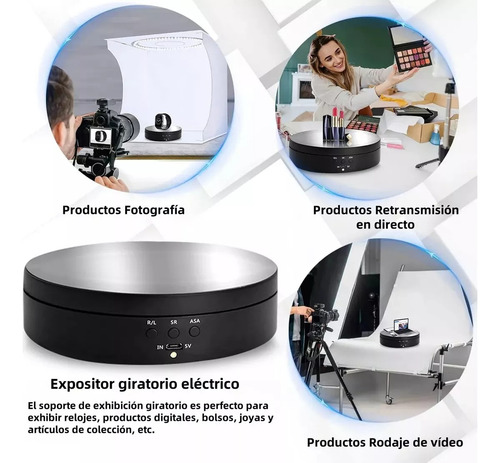 Base Giratoria Premium Espejo 3 Velocidades 3kg Exhibidor