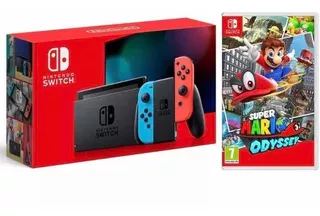 Nintendo Switch 32gb Neon Mas Super Mario Odyssey Nueva