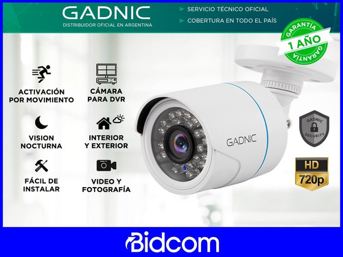Imagen 2 de 9 de Cámara Seguridad Gadnic Bullet 36 Leds 720p Hd Resistente