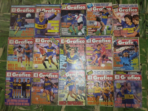 Lote 15 Revistas * El Grafico * Tapa Boca Juniors - Año 1987