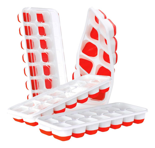 U Chef Moldes Para Cubitos De Hielo Con Tapa, Set De 4
