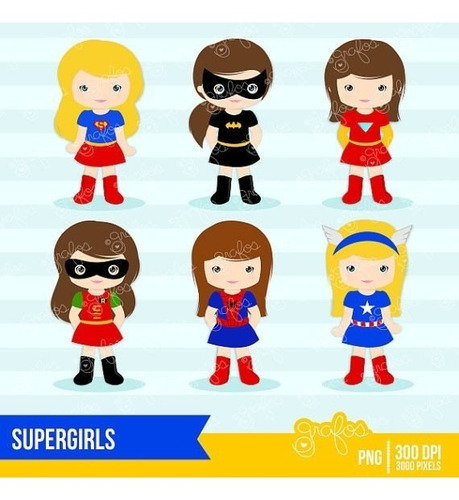 Kit Imprimible Superheroes Nenas Imagenes Clipart Cod 4