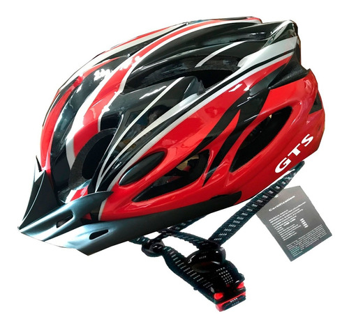 Capacete Bike Ciclismo Inn Mould Gts C/ Led - Vermelho/preto Cor Vermelho Tamanho G