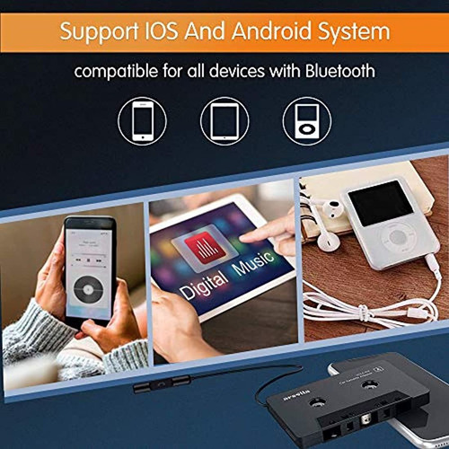 Imagen 5 de 7 de Receptor De Casete Bluetooth Para Coche,reproductor De Cinta
