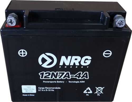 Batería Moto Agm Nrg 12n7a-4a