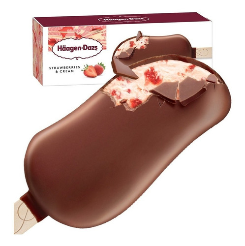 Paleta De Helado Haagen Dazs Frutillas Y Crema 80 Ml.