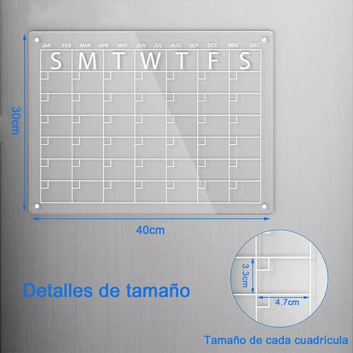Pizarra De Planificación Transparente Calendario+8 Bolígrafo