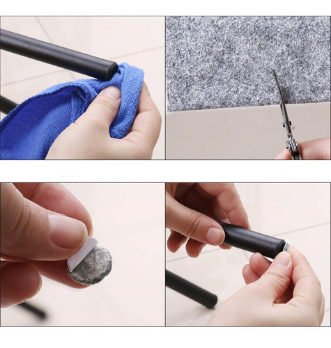 3x Cinta De Fieltro Autoadhesiva Rollo Protector De Negro