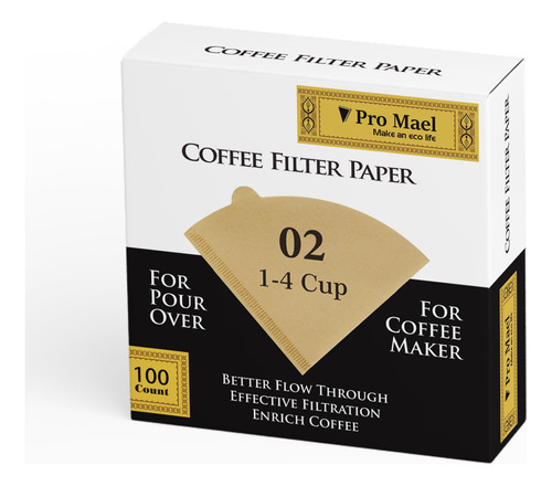 Pro Mael Filtros De Cafe Tamano 02, 200 Unidades, Desechable