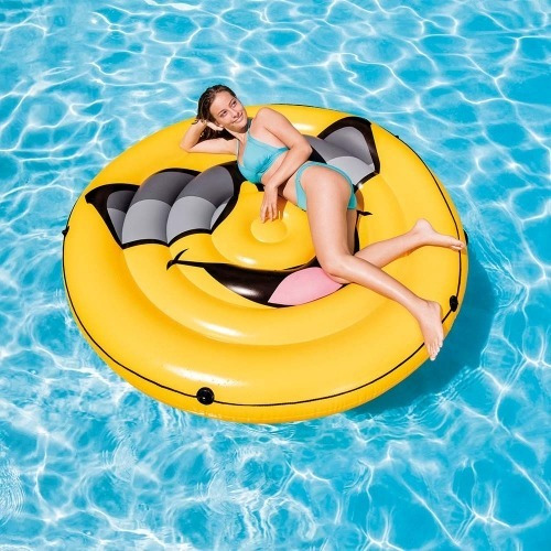 Colchon Inflable Emoji Cara Sonriente Alberca Intex 57254 Amarillo