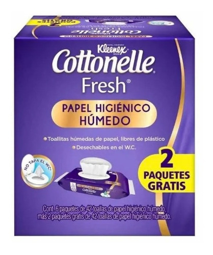 Papel Higiénico Húmedo Kleenex Cottonelle Fresh 8 Piezas