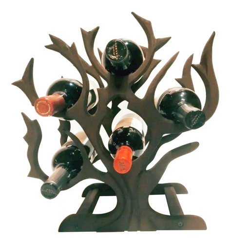  Cava Bodega Mesa  Madera Árbol Vida  P/5vinos 36x35x19cm