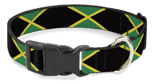 Cuello con clip de plástico con hebilla: banderas de Jamaica
