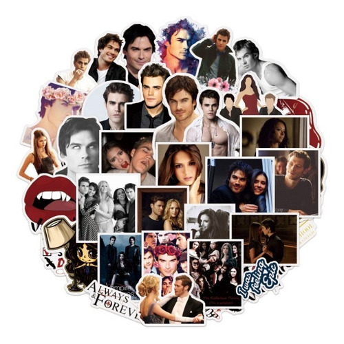 The Vampire Diaries 50 Calcomanias Stickers Pvc Series Tv