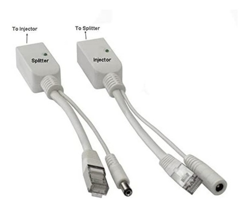 Imagen 3 de 3 de Kit De Inyector Poe Pasivo Y Divisor Poe Con Adaptador De Cc