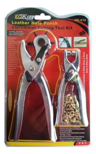 Kit Pinza De Colocar Ojales Alicate Sacabocado Y Ojalillo