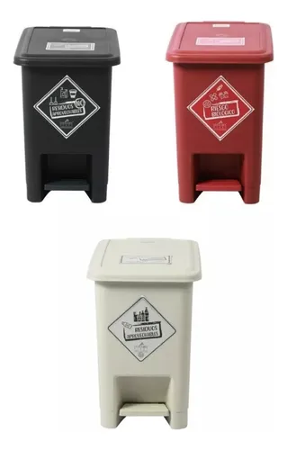comprar Set X 3 Papeleras Pedal 8 Lts - Unidad a $22900