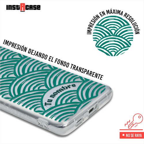 Funda Para Realme Para Mujer Rayas Acuarela Con Nombre