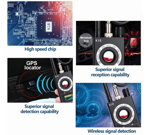 Detector Antiespías Gps + Cámaras Rf/láser/magnético