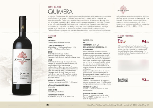 Imagen 2 de 8 de Vino Achaval Ferrer Quimera 750 Ml