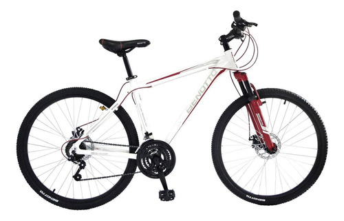 Bicicleta Benotto Mtb Fs-600 R27.5 21v Doble Disco Aluminio Color Blanco/Rojo Tamaño del cuadro ML