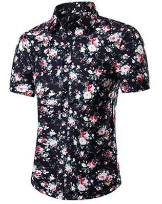 camisa floral feminina manga curta