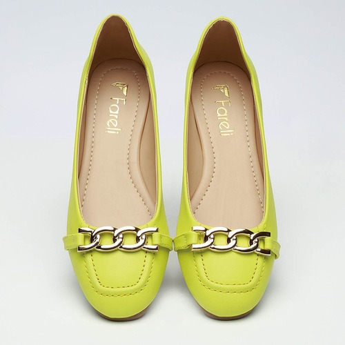 Balerina Flats Dama Comodo Verde Piso Moda Cadena Fareli