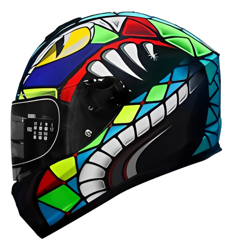 Casco Para Moto Yohe Y966 15#e - Negro Multi