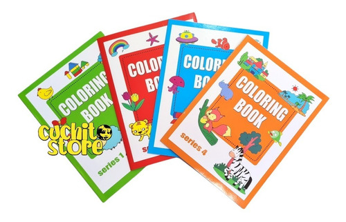 Pack 4 Libros Para Colorear Niños Niñas Libro De Pintar 1 -4