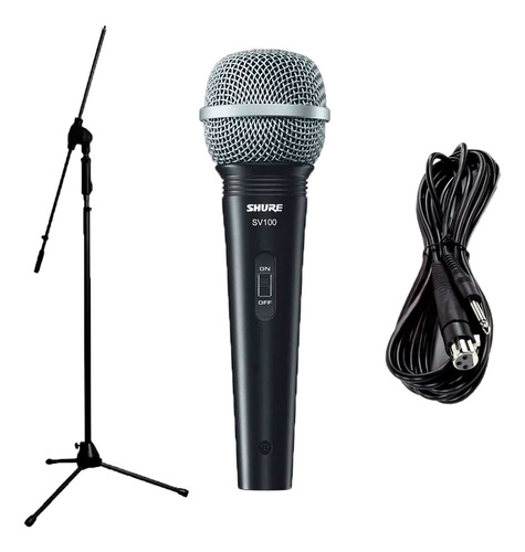 Microfono Shure Sv100 Profesional + Cable + Pie Premium