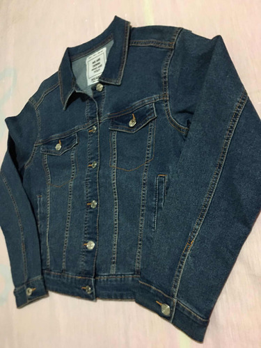 Pull & Bear Chamarra De Mezclilla Para Dama Talla 30 Azul