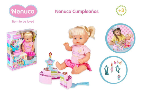 Nenuco Feliz Cumpleaños Muñeca Con Pastel De Cumpleaños, Lin
