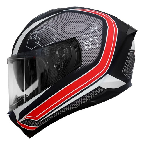 Casco Para Moto Hexagon Rojo