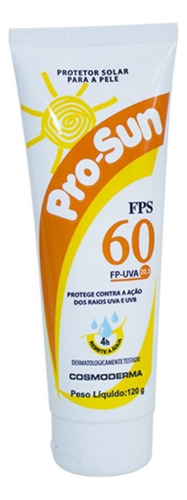 Protetor Solar Fator 60 Prosun Proteção Contra Raios Uva/uvb