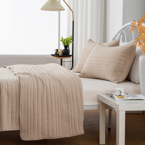 Juego De Colchas Tamaño Individual Taupe | Colcha De Cama