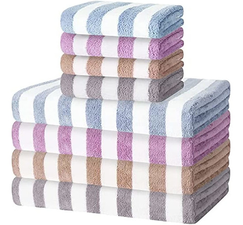 Toallas De Baño De Microfibra Olester, 4 Colores Para Ducha,