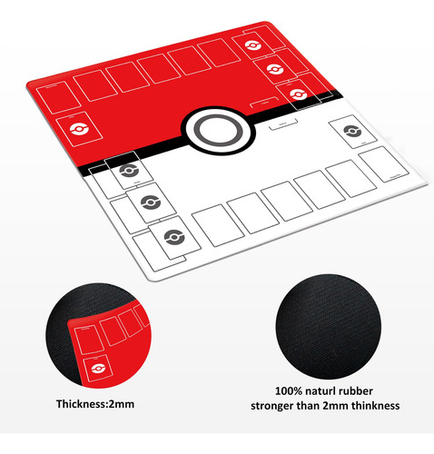 Playmat Extalas Para Pokémon Trading Card Game 2 Players Red