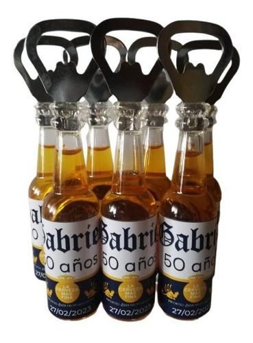 Souvenir Destapador Botellita Cerveza Personalizado X 35